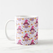 Funny Halloween Pattern with Pumpkins and witch  コーヒーマグカップ (左)