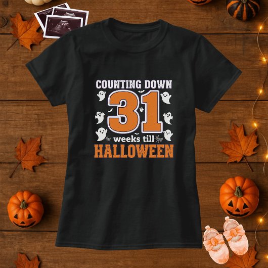 Funny Halloween Pregnancy Tee; 31 Weeks Countdown  Tシャツ