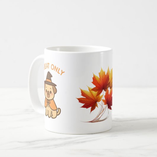 Funny Halloween Pug Witch Coffee Mug コーヒーマグカップ (正面左)