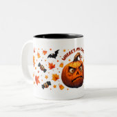 Funny Halloween Pumpkin Mug ツートーンマグカップ (正面左)