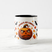 Funny Halloween Pumpkin Mug ツートーンマグカップ (中央)