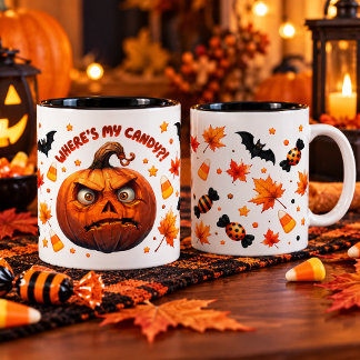 Funny Halloween Pumpkin Mug ツートーンマグカップ