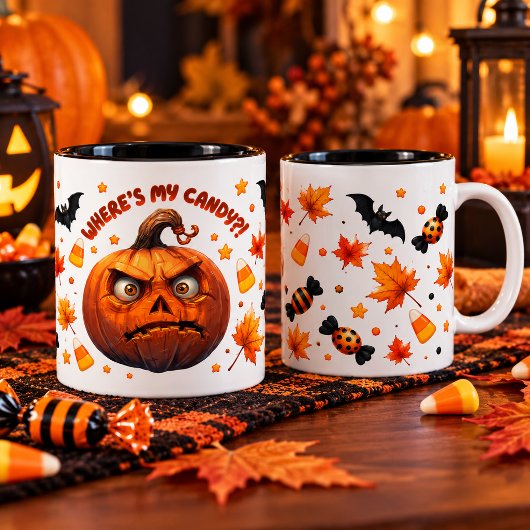 Funny Halloween Pumpkin Mug ツートーンマグカップ