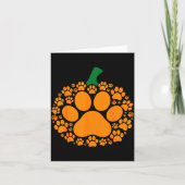Funny Halloween Pumpkin Paw Print Dog Lover Cat  カード (正面)