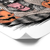 Funny Halloween Raccoon With Pumpkins Ts - Cute Bu ポスター (角)