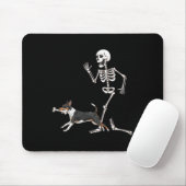Funny Halloween Rat Terrier And Skeleton  マウスパッド (マウス)