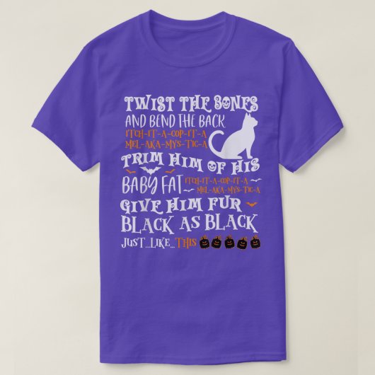 Funny Halloween Scary Black Cat Jackolantern Witch Tシャツ (デザイン正面)