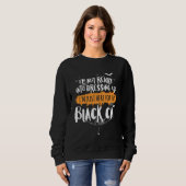Funny Halloween Shirt Here for Black Cat スウェットシャツ (正面フル)