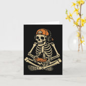 Funny Halloween Skeleton Gamer Video Gaming Boys M カード (黄色い花)