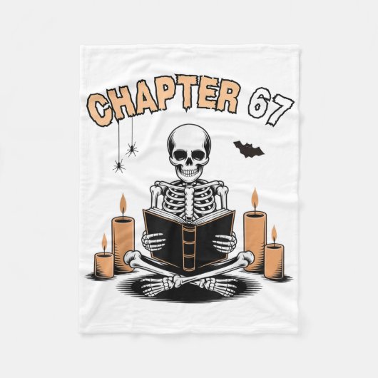 Funny Halloween Skeleton Reading Book 67 Memes _2  フリースブランケット (正面)