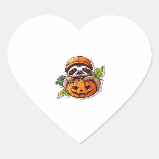 Funny Halloween Sloth Sticker Classic T-Shirt ハートシール (正面)