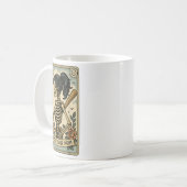 Funny Halloween Softball Mama Mom Skeleton Tarot C コーヒーマグカップ (正面左)