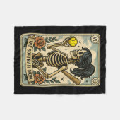 Funny Halloween Softball Mama Mom Skeleton Tarot C フリースブランケット (正面(横))
