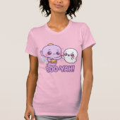 Funny Halloween Sticker – Kawaii Genie & Ghost Tシャツ (正面)