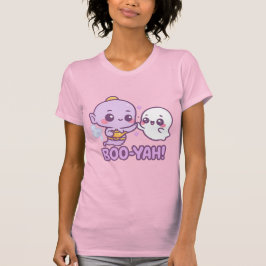 Funny Halloween Sticker – Kawaii Genie & Ghost Tシャツ