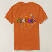 Funny Halloween Teacher Pattern Jack O Lantern Pum Tシャツ (デザイン正面)