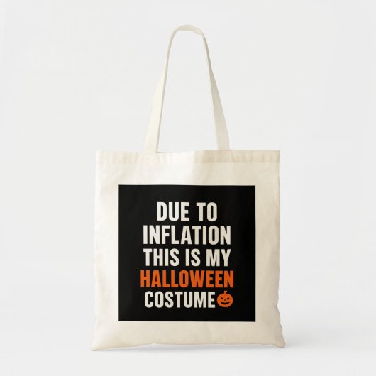 Funny Halloween Tote Bag – Due to Inflation トートバッグ (正面)
