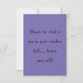 Funny Halloween Voodoo Doll  Card サンキューカード (裏面)