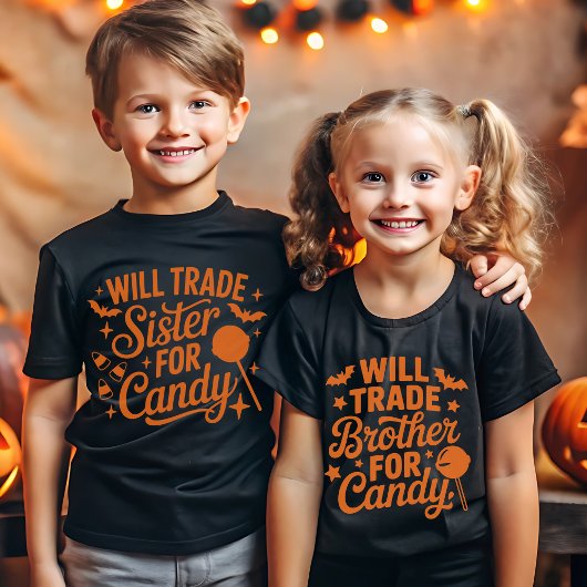 Funny Halloween – Will Trade Brother for Candy Tシャツ