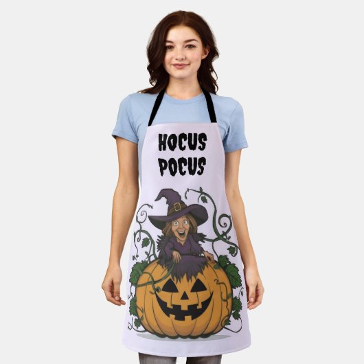 Funny Halloween Witch エプロン (着用した状態)
