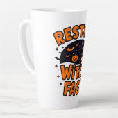 Funny Halloween Witch Design – "Resting Witch Face カフェラテマグ (左アングル)