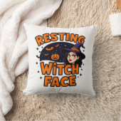 Funny Halloween Witch Design – "Resting Witch Face クッション (ブランケット)