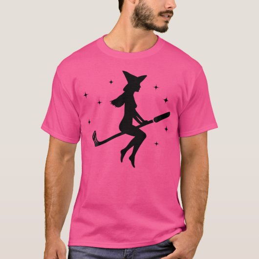 Funny Halloween Witch Golf Stick Shirt Women Golfe Tシャツ (正面)