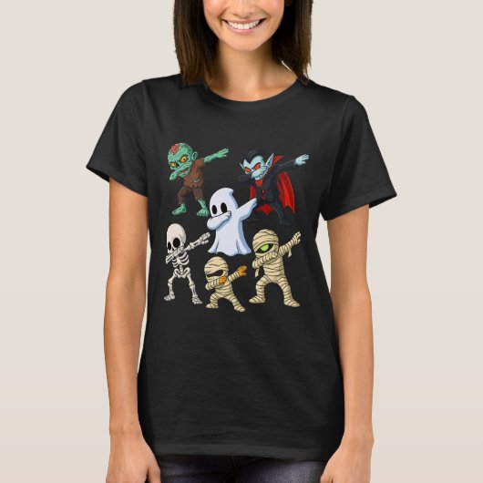 Funny Halloween Zombie Vampire Ghost Skeleton Mumm Tシャツ (正面)