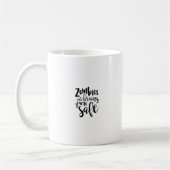Funny Halloween Zombies Eat Brains Humor Quote Mug コーヒーマグカップ (左)