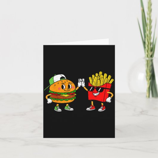Funny Hamburger French Fries Combo Snacks Fast Foo カード (正面)