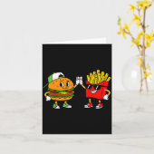 Funny Hamburger French Fries Combo Snacks Fast Foo カード (黄色い花)