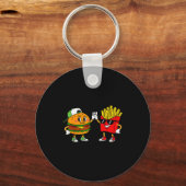 Funny Hamburger French Fries Combo Snacks Fast Foo キーホルダー (正面)