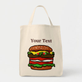 Funny Hamburger  Grocery Tote Bag トートバッグ