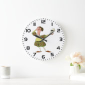 Funny Hamlet Shakespeare Actor Holding Skull ラージ壁時計 (ホーム)