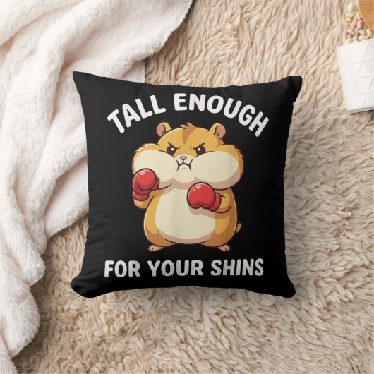 Funny Hamster Boxing Tall Enough for Your Shins  クッション (ブランケット)