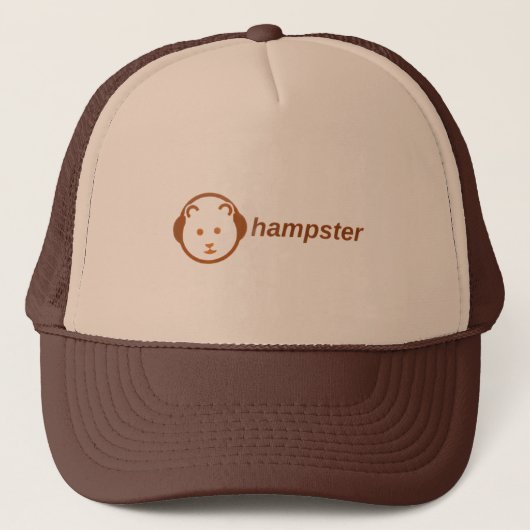 Funny Hamster Headphones Trucker Hat キャップ (正面)