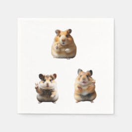 Funny Hamster Meme Peace Sign スタンダードカクテルナプキン