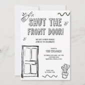 Funny Hand Drawn New Home Party Housewarming 招待状 (正面)