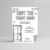 Funny Hand Drawn New Home Party Housewarming 招待状