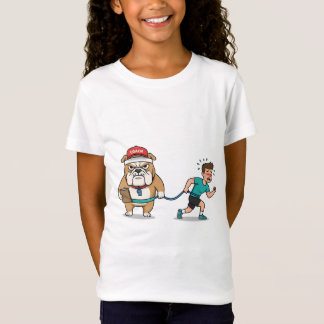 Funny Hands Free Dog Leash Bulldog Coach Cartoon Tシャツ