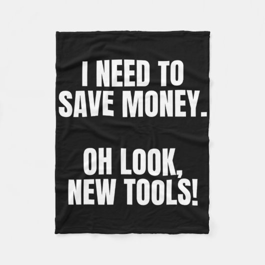 Funny Handyman Dad Humor Oh Look, New Tools フリースブランケット (正面)