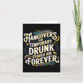 Funny Hangovers Are Temrary Drinking Humor カード (正面)