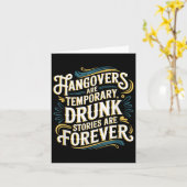 Funny Hangovers Are Temrary Drinking Humor カード (黄色い花)