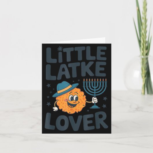 Funny Hanukkah Little Latke Jewish Family Kids Mat カード (正面)