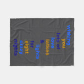 Funny Hanukkah Love Latkes Lights In Blue  フリースブランケット (正面(横))