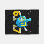 Funny Hanukkah Six Seven Chanukah Dreidel Dabbing  フリースブランケット (正面(横))