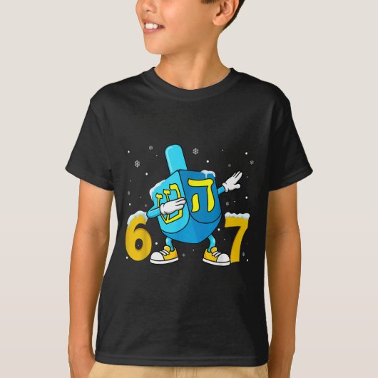 Funny Hanukkah Six Seven Chanukah Dreidel Dabbing  Tシャツ (正面)