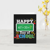 Funny Happy 100 Days Of School Math Teacher Six Se カード (黄色い花)