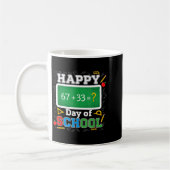 Funny Happy 100 Days Of School Math Teacher Six Se コーヒーマグカップ (左)