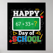 Funny Happy 100 Days Of School Math Teacher Six Se ポスター (正面)